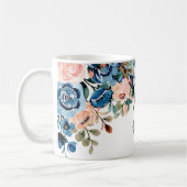 Mug Fleurs d'aquarelle rose et bleu (Gauche)