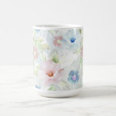 Mug Fleurs d'aquarelle rose et bleu. (Centre)