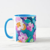 Mug Fleurs d'aquarelle rose et jolie (Gauche)