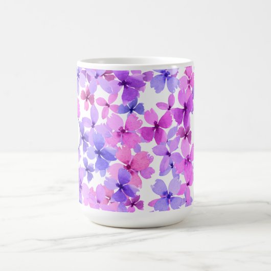 Mug Fleurs d'aquarelle rose et violet (Centre)