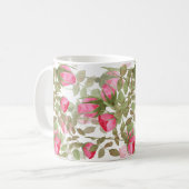 Mug Fleurs d'aquarelle rose rose roses romes florales (Devant gauche)