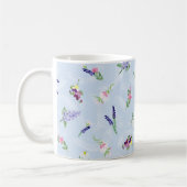 Mug Fleurs d'aquarelle sur texture bleu pâle (Gauche)
