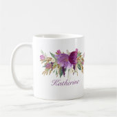 Mug Fleurs d'aquarelle violette et or (Gauche)