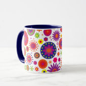 Mug Fleurs d'arc-en-ciel de hippie (Devant gauche)