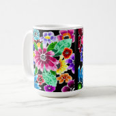 Mug Fleurs d'art folklorique génoise multicolore (Devant gauche)