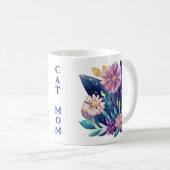 Mug Fleurs d'art populaire et maman chatte (Devant droit)