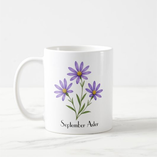 Mug Fleurs d'Aster de Septembre (Gauche)