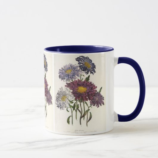 Mug Fleurs d'Aster violettes florales vintage (Droite)