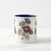 Mug Fleurs d'Aster violettes florales vintage (Centre)