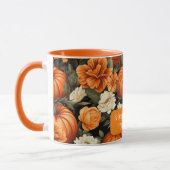 Mug Fleurs d'automne citrouilles Roses (Gauche)