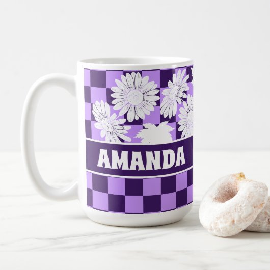 Mug Fleurs d'automne personnalisées en tableau de bord (Avec donut)