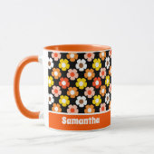 Mug Fleurs d'automne rétro Motif Noir (Gauche)