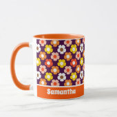 Mug Fleurs d'automne rétro Motif pourpre (Gauche)