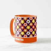Mug Fleurs d'automne rétro Motif pourpre (Devant gauche)
