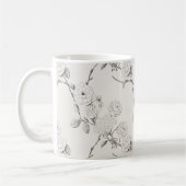 Mug Fleurs de automne noires crème (Gauche)