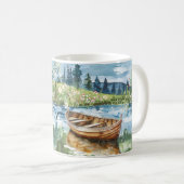 Mug Fleurs de bateau de lac d'été Sérénité (Devant droit)