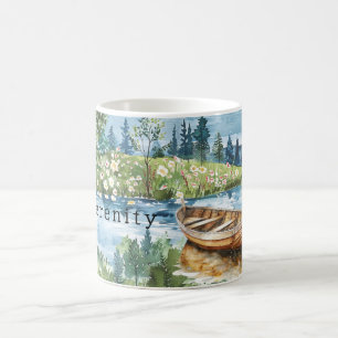 Mug Fleurs de bateau de lac d'été Sérénité