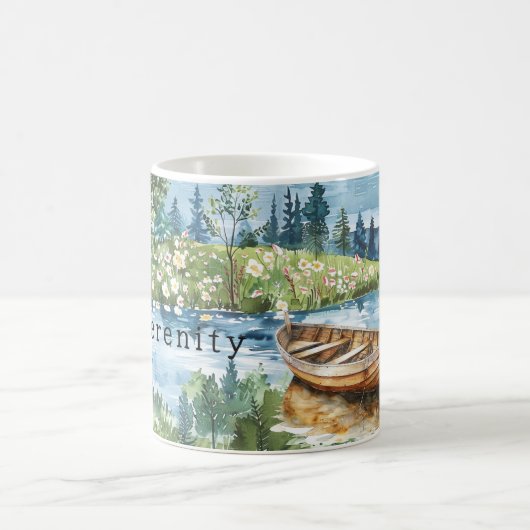 Mug Fleurs de bateau de lac d'été Sérénité (Centre)