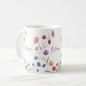 Mug Fleurs de Bloom Soft Pastel Botanique Inspirant (Devant gauche)
