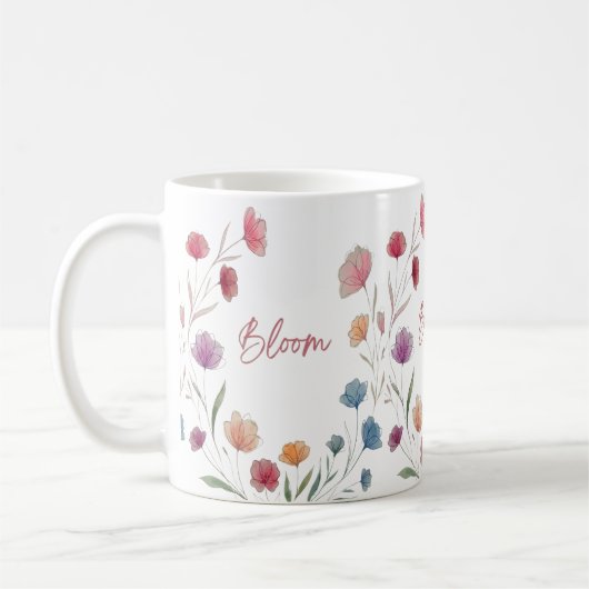 Mug Fleurs de Bloom Soft Pastel Botanique Inspirant (Gauche)
