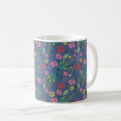 Mug Fleurs de Bohème Fille Bleu Ardoise (Devant droit)