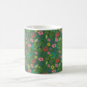 Mug Fleurs de Bohème Fille Forêt Vert et rose (Centre)