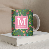 Fleurs de Bohème Fille Forêt Vert rose Monogramme