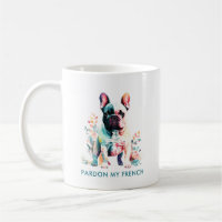 Fleurs de Bulldog Français mignon Pardon Mon Franç