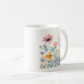 Mug Fleurs de cartons mignonnes Aquarelle Florale Dess (Devant droit)