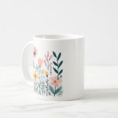 Mug Fleurs de cartons mignonnes Aquarelle Florale Dess (Devant gauche)