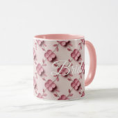 Mug Fleurs de cerise rose Mariage Combo rose (Devant droit)