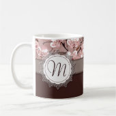 Mug Fleurs de cerisier avec le monogramme de dentelle (Gauche)