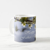 Mug fleurs de cerisier blanches joyeuse fête des pères (Devant gauche)
