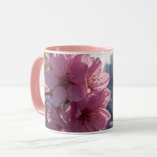 Mug Fleurs de Cerisier Modernes (Devant gauche)