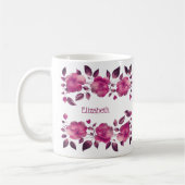 Mug Fleurs de cerisiers en métal rose Votre nom (Gauche)