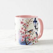 Mug Fleurs de cerisiers et oiseaux (Devant droit)