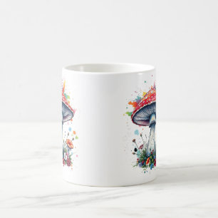 Mug Fleurs de champignon Bois Planche colorée
