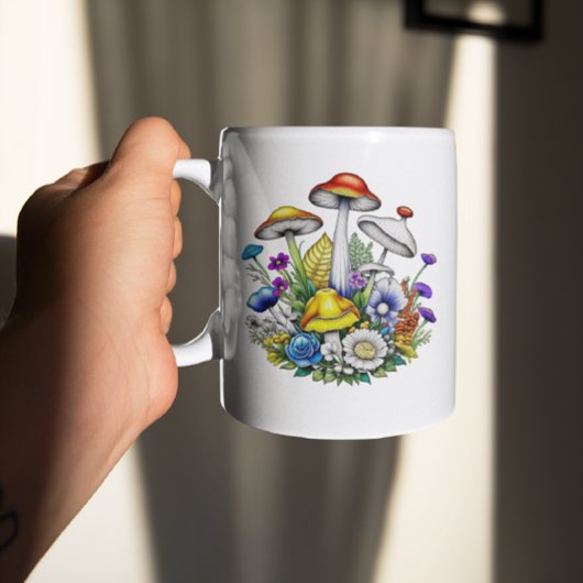Mug Fleurs de champignons magiques Whimsical personnal