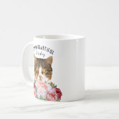 Mug Fleurs de chats amusantes Bonjour belle (Devant gauche)