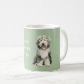 Mug Fleurs de chien gris blanc vert  (Devant droit)