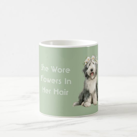 Mug Fleurs de chien gris blanc vert  (Centre)