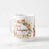 Mug Fleurs de chute de bon thanksgiving personnalisées (Devant gauche)