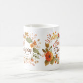 Mug Fleurs de chute de bon thanksgiving personnalisées (Centre)