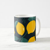 Mug Fleurs de citrons, Texture d'été Vintage. (Devant droit)