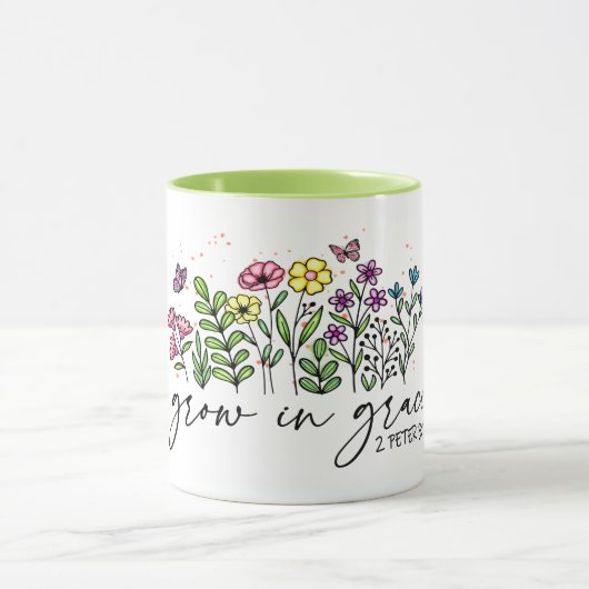 MUG FLEURS DE CONCEPTION SIMPLE "GROW IN GRACE" BIBLE (Centre)