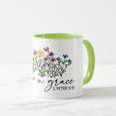 MUG FLEURS DE CONCEPTION SIMPLE "GROW IN GRACE" BIBLE (Devant droit)