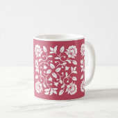 Mug Fleurs de couleur blanche et blanche (Devant droit)