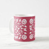 Mug Fleurs de couleur blanche et blanche (Devant gauche)