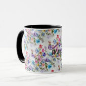 MUG FLEURS DE COULEUR D'EAU BLANC (Devant gauche)