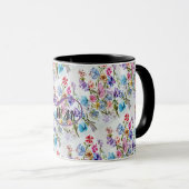 MUG FLEURS DE COULEUR D'EAU BLANC (Devant droit)